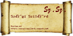 Szögi Szilárd névjegykártya