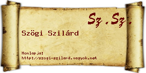 Szögi Szilárd névjegykártya